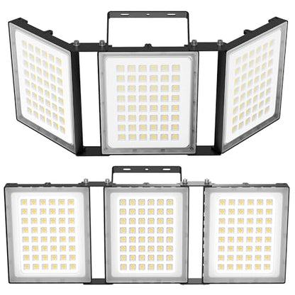 480W LED Outdoor Flood Light, 48000LM Super Bright Stadium Light, 6000K Daylight White, IP66 Waterproof 3 Heads Adjustable Outdoor Floodlights for Backyard, Patios, Street, Parking Lots (2 Pack) - size: 480 Watt 2 Pack