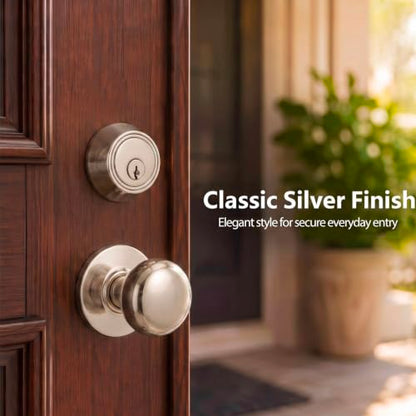 Tandefio 1 Set Double Cylinder Mortise Lock, Left Hand, Silver - color: Silver, style: Left Hand