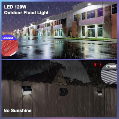 ledmo 120W LED Wall Pack Light Outdoor 6 Pack Exterior Commercial Lighting Fixture Waterproof Wall Mount for Parking Barn Warehouse Shop - size: 6 Pack Non Photocell