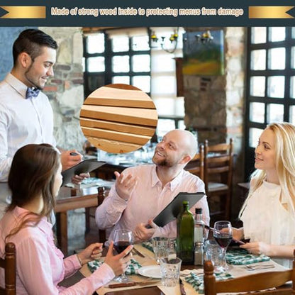 Restaurant Menu Covers Holders 4.25" x 11" Synthetic Leather Single Panel One View with Angled Corners Black for Wine List, Drinks, Bar, Cocktails (1 Pack, Single Panel, 1 View, 4.25 x 11 inch) - size: 4.25 x 11 inch (1 view / 1 pack)