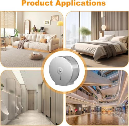 2Pcs Commercial Jumbo Toilet Paper Dispenser, 9in/22.9cm Roll - color: 2pcs Silver