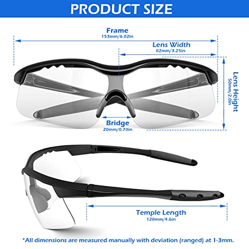OXG Safety Glasses for Men Women, ANSI Z87 UV Protection Protective Eyewear - color: Clear