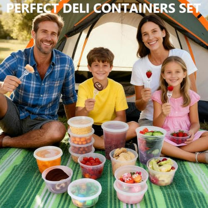NESCCI 72 Sets (144-Piece) Deli Containers with Lids,24oz X 72 Set Each - size: 24oz X 72 Set
