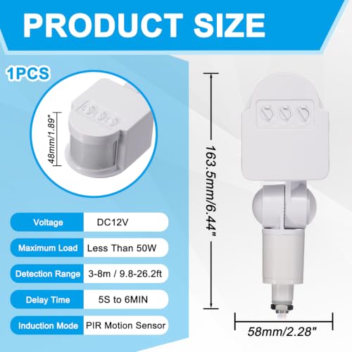 Outdoor Motion Sensor, Infrared PIR Motion Detector - White - color: White, size: 0.4" Hole