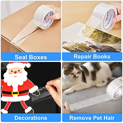JARLINK 12 Rolls Clear Packing Tape, Heavy Duty Packaging Tape - size: 12 Rolls (3.2mil / 60 yd)