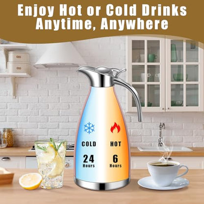 Uiifan 2 Pcs 68oz Thermal Coffee Carafe, Rose Gold - color: Rose Gold