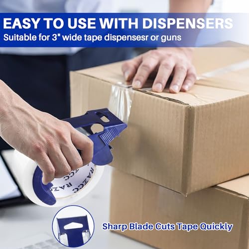 RAZCC Clear Packing Tape, 18 Rolls Heavy Duty Packaging Tape with Dispensers for Packing Shipping Moving and Sealing, Thicker Packing Tape-2" x 65 Yards Per Roll, 1170 Total Yards - size: 2"-18 Rolls
