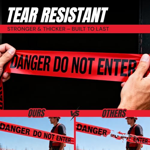 Halloween Decoration Danger Do Not Enter Tape 2 Pack, 3 in x 1000 ft - size: 2 Pack, style: Danger Do Not Enter