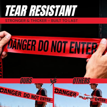 Halloween Decoration Danger Do Not Enter Tape 2 Pack, 3 in x 1000 ft - size: 2 Pack, style: Danger Do Not Enter