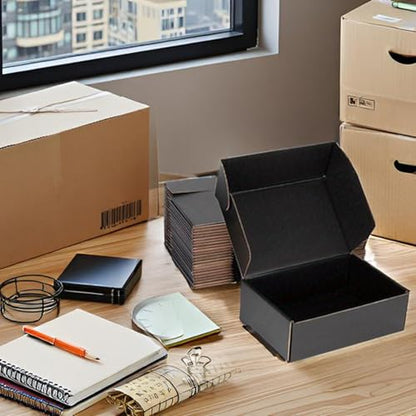 10x5x3 Black Shipping Boxes for Small Business, Packing, 25 Pack - color: Black, size: 10x5x3 Inch