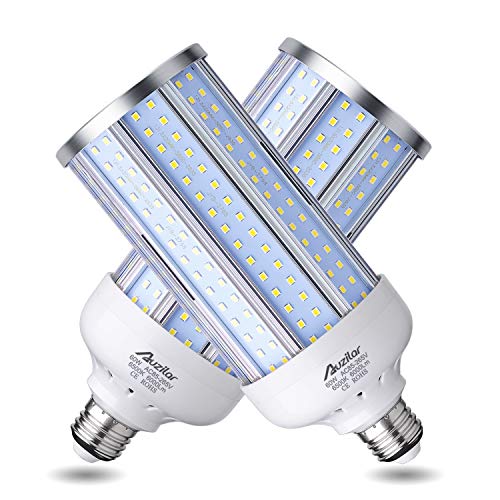 2-Pack（500W Equivalent） LED Corn Light Bulb 60W 6000 Lumen 6500K Large Area Cool Daylight White E26/E27 Medium Base for Indoor Garage Warehouse Factory Workshop Street Backyard AC 85V-265V - color: White
