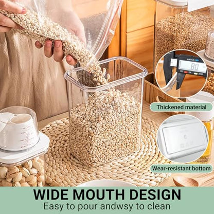 Cereal Storage Containers Set(M*1&L*1) Airtight Food Storage Dispenser - size: 1 Large, 1 Medium-2 pcs
