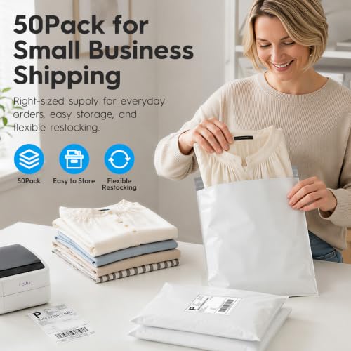 Fuxury Poly Mailers 10x13" 50 Pack,Shipping Bags For Clothing,White - color: White, size: 10x13" 50pcs