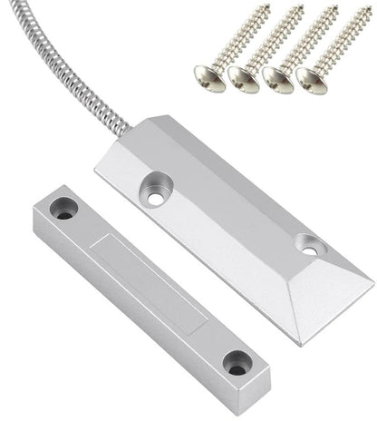 Gebildet Home Security Wired Rolling Door Contact 0~100V/0.5Amp Magnetic Reed Switch OC-55 Alarm Sensor Magnetic Switch with 2 Wires for N.C. Applications - color: Silver-E981