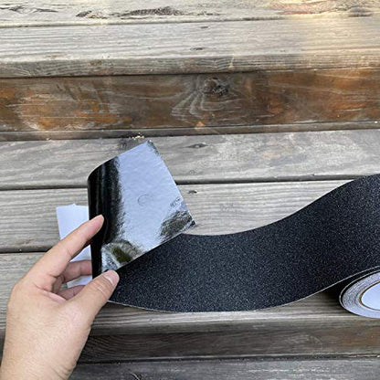 COSIMIXO 4" x 35Ft Heavy Duty Anti Slip Tape,Best 80grit Friction,Grip,Abrasive for Stairs Outdoor/Indoor Waterproof Grip Tape Safety Non Skid Tread Staircases Anti-Slip Traction Tape Black - size: 4" x 35Ft