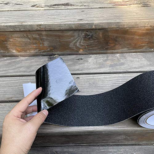 COSIMIXO 4" x 35Ft Heavy Duty Anti Slip Tape,Best 80grit Friction,Grip,Abrasive for Stairs Outdoor/Indoor Waterproof Grip Tape Safety Non Skid Tread Staircases Anti-Slip Traction Tape Black - size: 4" x 35Ft