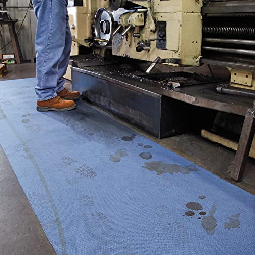 PIG Absorbent Adhesive-Backed Grippy Mat | Absorbs Up to 10.5 Gal Per Roll | 32" W x 100' L | MAT32100 - size: 32" W x 100' L