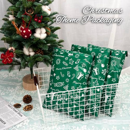 Christmas Poly Mailers 12x15.5 Inch 50 Pcs, Green Merry Christmas - color: Green Merry Christmas, size: 12x15.5 Inch 50Pcs
