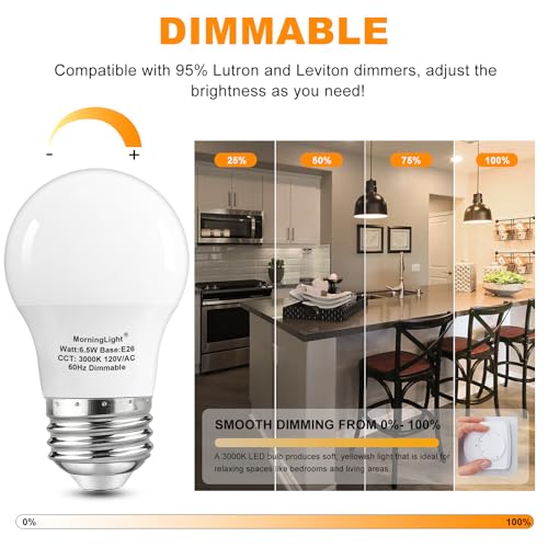 A15 Ceiling Fan Light Bulbs 60Watt, 3000K Soft White, Dimmable, 4-Pack - color: 3000k Soft White