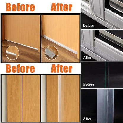 Dstorelhp 32.8Ft Silicone Door Weather Stripping, Shower Door Seal Strip - size: 45 mm x 10 m