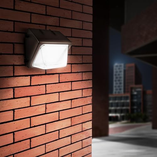 Feit Electric Commercial LED Wall Pack Security Light, 4000 Lumens, Dusk-to-Dawn Photocell Sensor, Shatter-Resistant Lens, Hardwired Outdoor Flood Light, 50,000-Hour Lifetime, S8.8CWPK/840/BZ - size: 1 Count (Pack of 1)