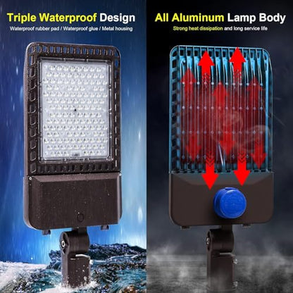 ledmo 300W LED Parking Lot Light with Dusk to Dawn Photocell 36000LM 5000K - size: Big/300/Slip Fitter