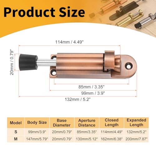 M METERXITY Kickdown Door Stop w/Rubber Tip and Screws 1" Red Bronze - color: Red Bronze, size: 1 Inch
