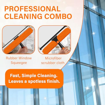 14" Extra-Wide Window Squeegee with 5-20FT Extension Pole - size: 14"-20FT