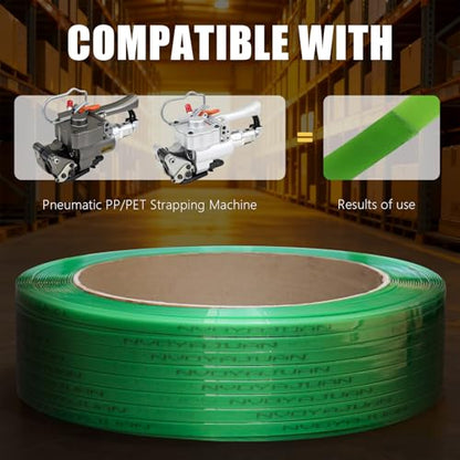5/8"x.034"x3750ft Embossed Polyester (PET) Strapping Roll of 16"x6" Core Size 1380lbs Break Strength - size: 5/8"x3750'Embossed