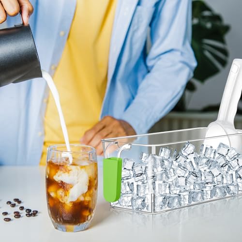 Havawish Ice Storage Bin and Flexible Scoop Set Plastic Freezer Bin - color: Green, size: 10.83 x 4.92 x 4.33 in, style: Classic