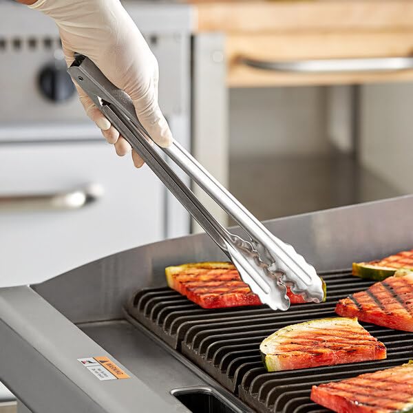 Premium 12-Inch Heavy Duty Stainless Steel Tongs – w slide lock, Restaurant & Kitchen Grade Cooking Tongs for Grilling, Serving, and Salad – Durable, Rust-Resistant, Dishwasher Safe, Easy-Grip Handle