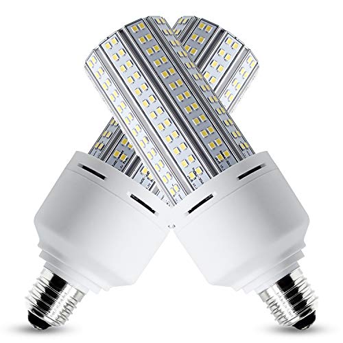 2 Pack LED Corn Light 600W Equivalent LED Corn Bulb 7500 Lumen 60W Large Area Cool Daylight White E26/E27 Medium Base for Garage Backyard Bedroom Warehouse Factory Workshop Street