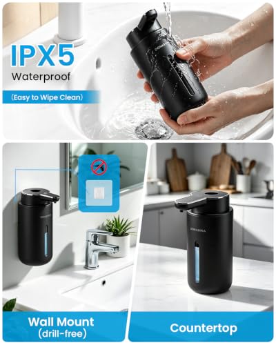 Touchless Automatic Liquid Soap Dispenser, Rechargeable Black - color: Black