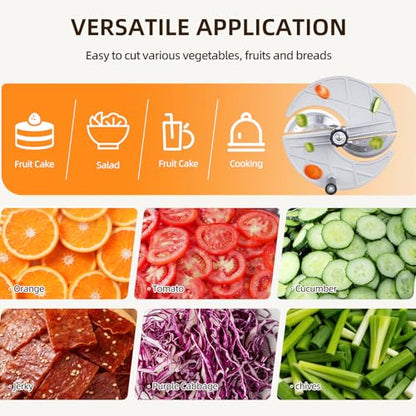 Manual Vegetable Fruit Slicer, Commercial Vegetable Cutter with 0-0.5"/0-13mm Thickness Adjustable, Stainless Steel Veggie Food Slicing Machine for Potatoes Lemons Tomatoes Onions,110V - size: Manual Model