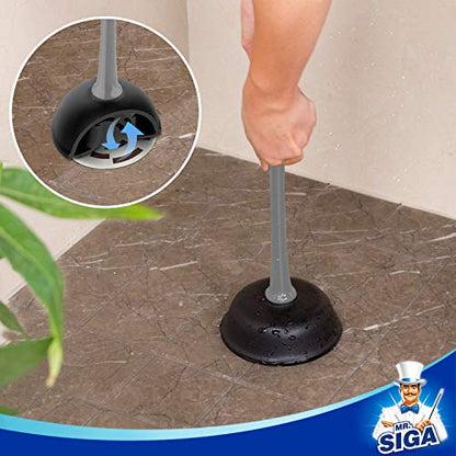 MR.SIGA Toilet Plunger and Bowl Brush Combo for Bathroom Cleaning, Gray - color: Gray