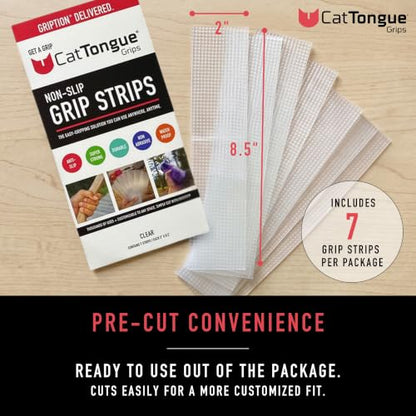 CATTONGUE GRIPS 2"x8.5" Grip Tape Strips, Non-Abrasive, Waterproof, Glow - color: Glow In The Dark, size: 1-Pack