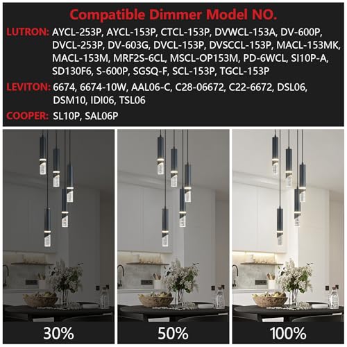 Modern Dimmable Led Pendant Lights Kitchen Island, Ideal for Living Room, Bedroom,Sink 30w LED Crystal Energy-Saving Hanging Lamp for Cozy Lighting (Black 5 Light) - size: 5-Light
