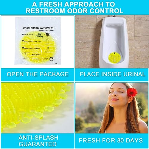 Deuvuo Urinal Screens Deodorizer (15 Pack) | Urinal Cakes Deodorizer 3D Wave Anti-Splash Odor Protection Urinal Mats for Toilets, Bathroom, Office Hotels | Long-lasting fragrance