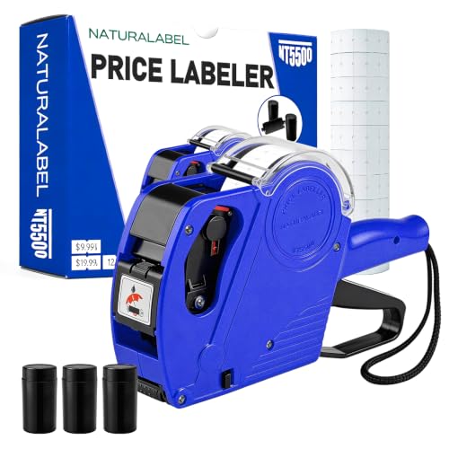 NATURALABEL 1-Line 8-Digit Price Gun Kit (Model NT5500, Blue) - color: Blue