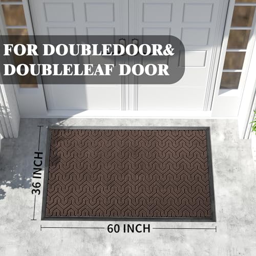 Yimobra Extra Large Indoor Outdoor Mats for Front Door, Brown, 60x36 - color: Brown, size: 60x36 Inch