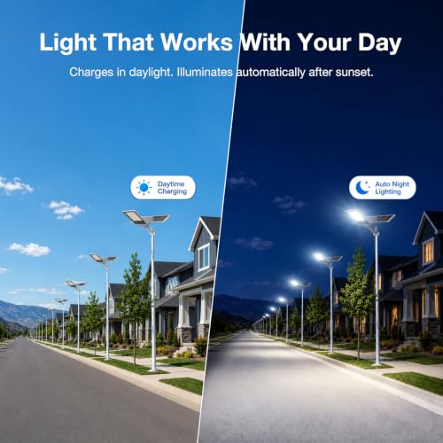 Sunwish 15000W Solar Street Lights Outdoor,Remote, IP67,Dusk to Dawn - size: 2Pack