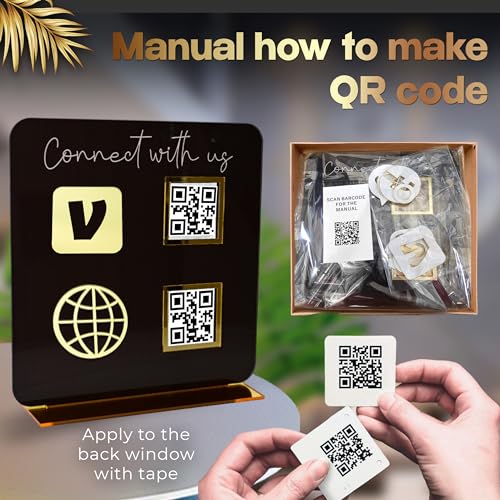 Skywin QR Code Sign for Business, Cash App QR Code Sign Stand - Black - color: Black