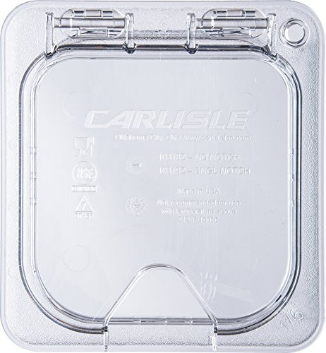 Carlisle FoodService Products StorPlus EZ Access Lid, Cover for 1/6 Size Food Pans, Single Notched, 6.88" x 6.31", 1 Count, Clear
