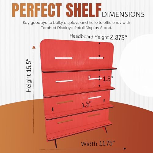 TORCHED DISPLAYS Jewelry Holder Necklace Organizer | Earring Display Stands for Selling | 3-Tiered Wooden Jewelry Holder Stand for Shops, Boutiques, Festivals | Display Rack Wood Stand | Red - color: Red