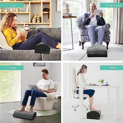 Snailax Heated Foot Rest Under Desk, Ergonomic Footrest with Vibration