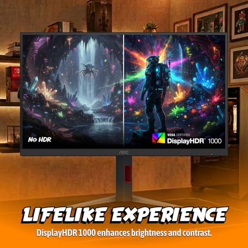 AOC 27 Inch Gaming Monitor QHD 300Hz Mini-LED HDR1000, Q27G4SMN - size: 27" 300Hz Mini-LED
