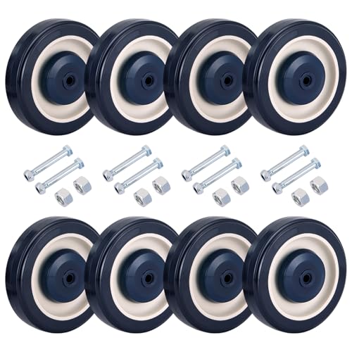 8 Pack 5" Shopping Cart Replacement Wheels Kit - color: Blue