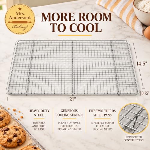Mrs. Anderson's Baking Professional Cooling Rack, Heavy Duty Steel - size: Big Sheet
