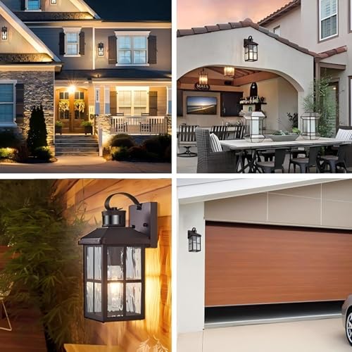 2 Pack Motion Sensor Porch Light Dusk to Dawn Outdoor Wall Light - color: Bronze 2