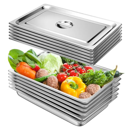 Hotel Pans with Lids 1/1 Full Size 2.5 Inch Stainless Steel Steam Table Pan - color: Full Size, size: 2.5" Deep